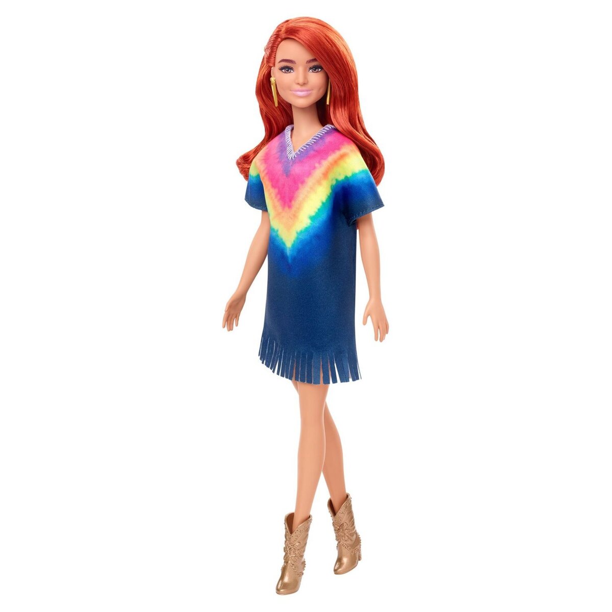 MATTEL Poupée Barbie Fashionistas - Robe arc en ciel 