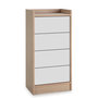 Voir la diapositive 1 : VS VENTA-STOCK Chiffonnier Moscú de 4 tiroirs, Couleur Chêne/Blanc, 45 cm Largeur