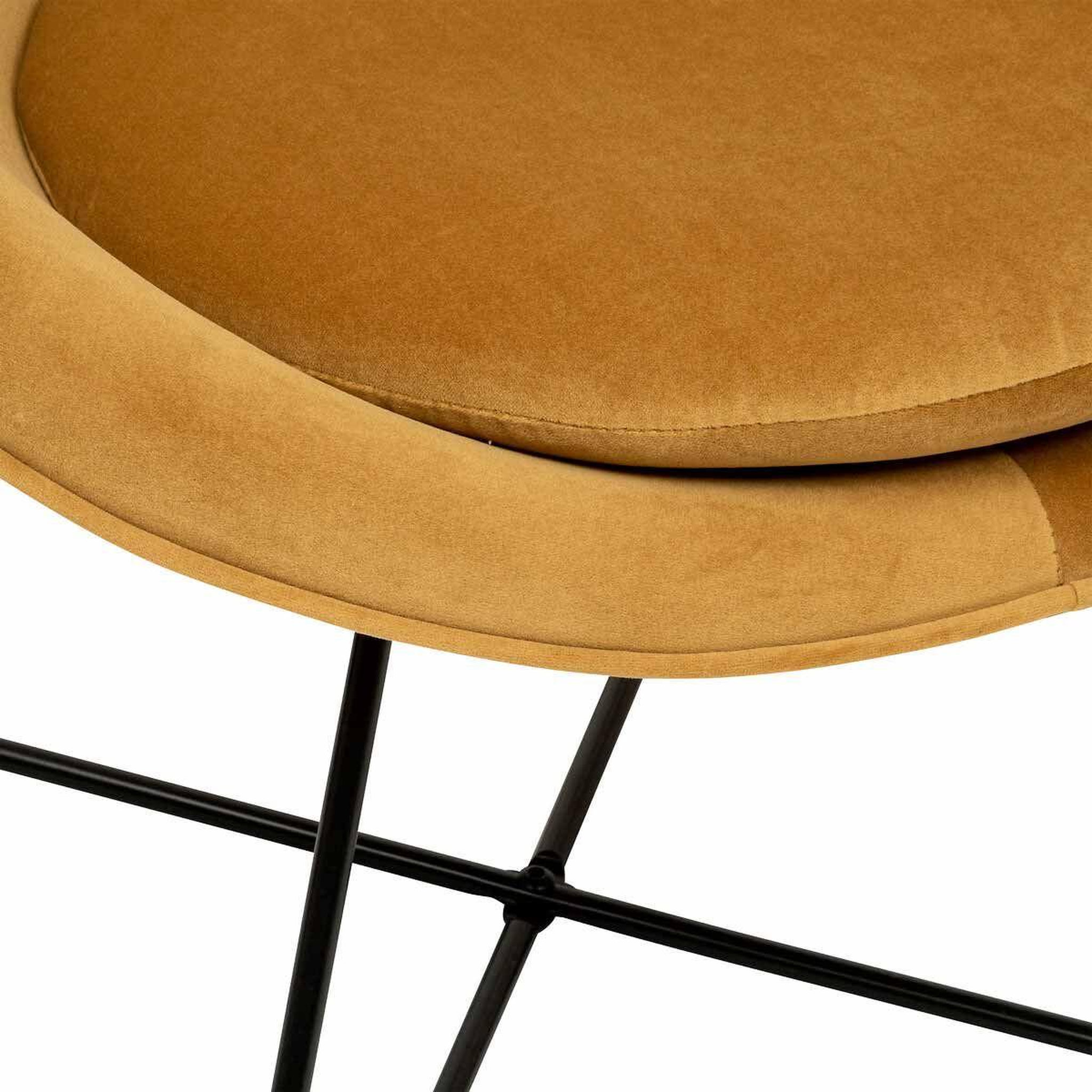 Voir la diapositive 2 : ATMOSPHERA Fauteuil Design en Velours  Gold Evan  76cm Ocre