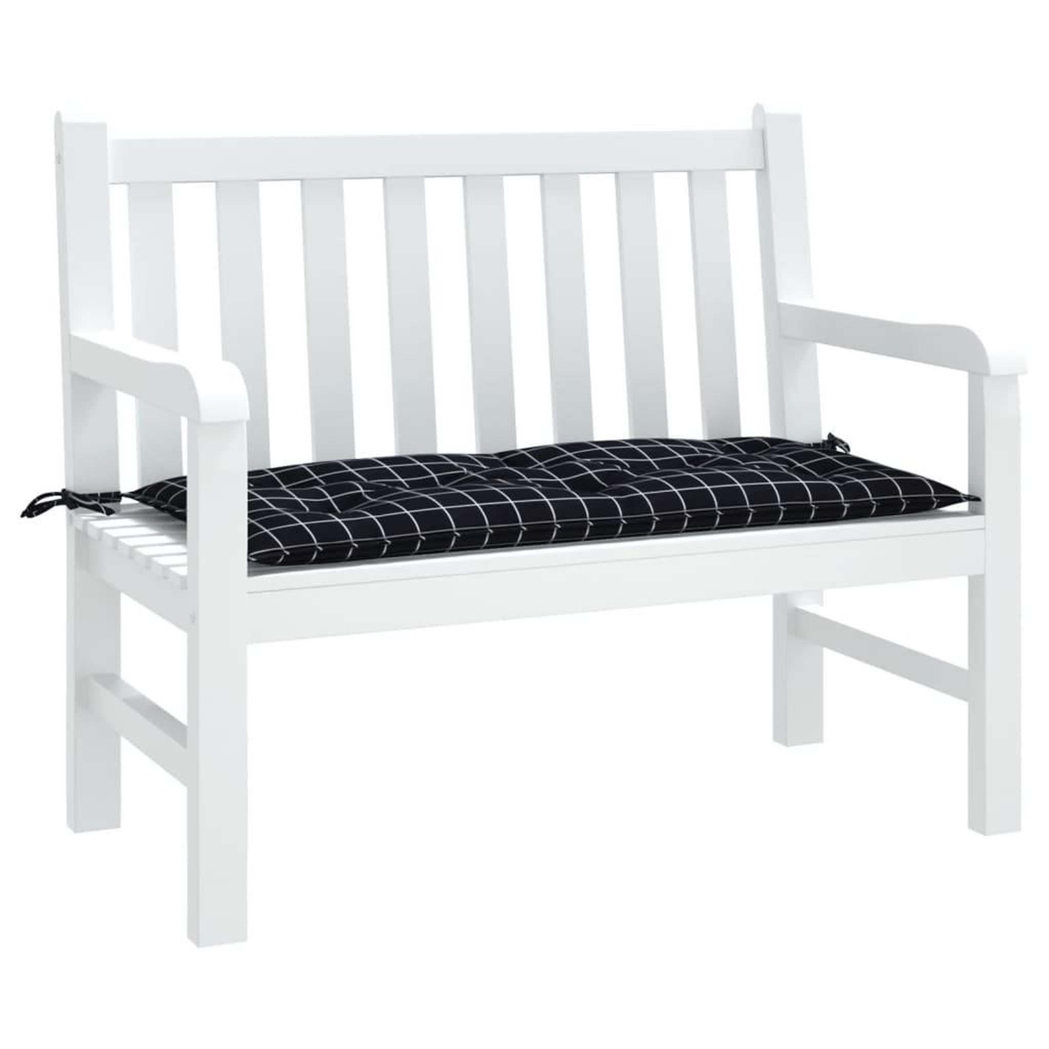 Voir la diapositive 3 : VIDAXL Coussin de banc de jardin carreaux noir 100x50x7cm tissu oxford