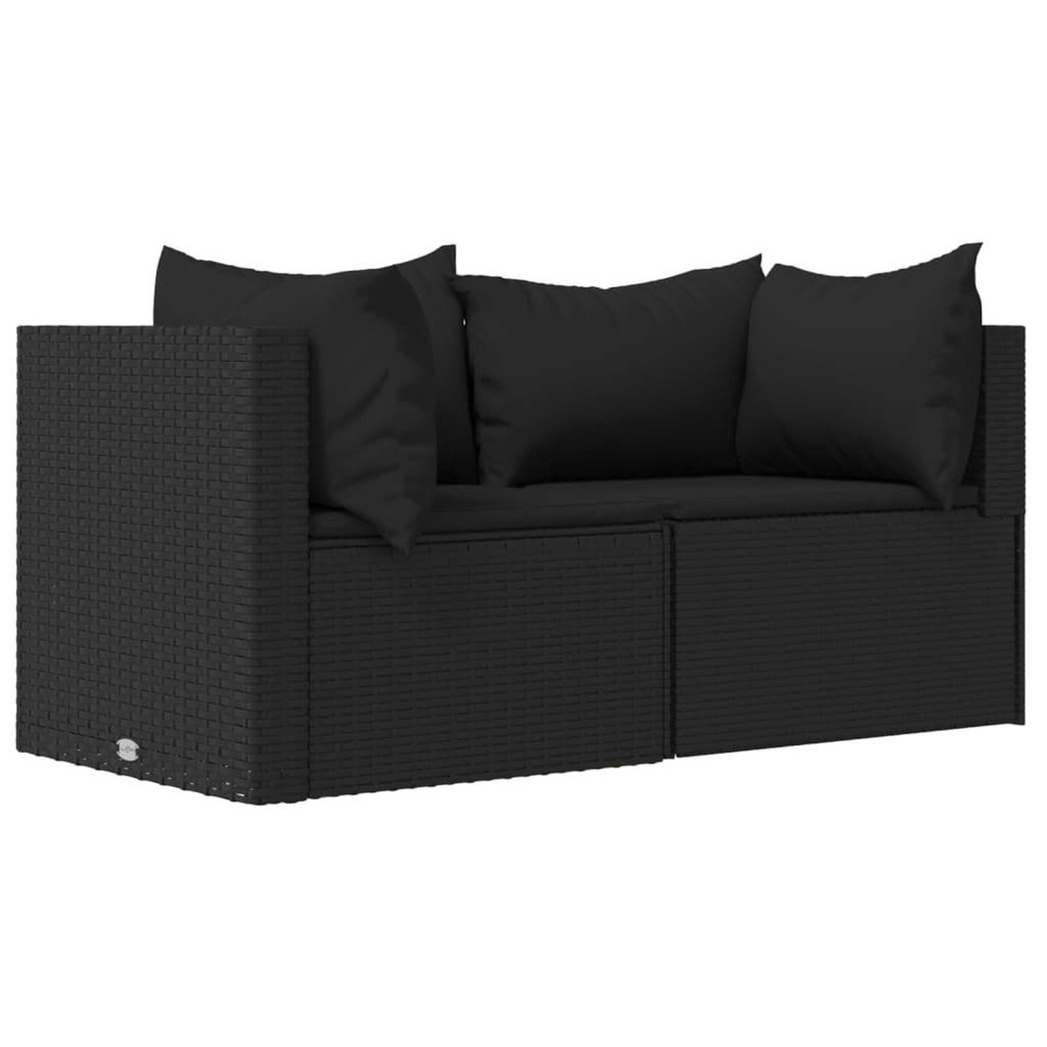 Voir la diapositive 2 : VIDAXL Canapes d'angle de jardin et coussins 2pcs Noir Resine tressee