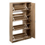 Voir la diapositive 2 : FIVE Meuble range-chaussures 4 tiroirs 24 paires avec miroir - Beige