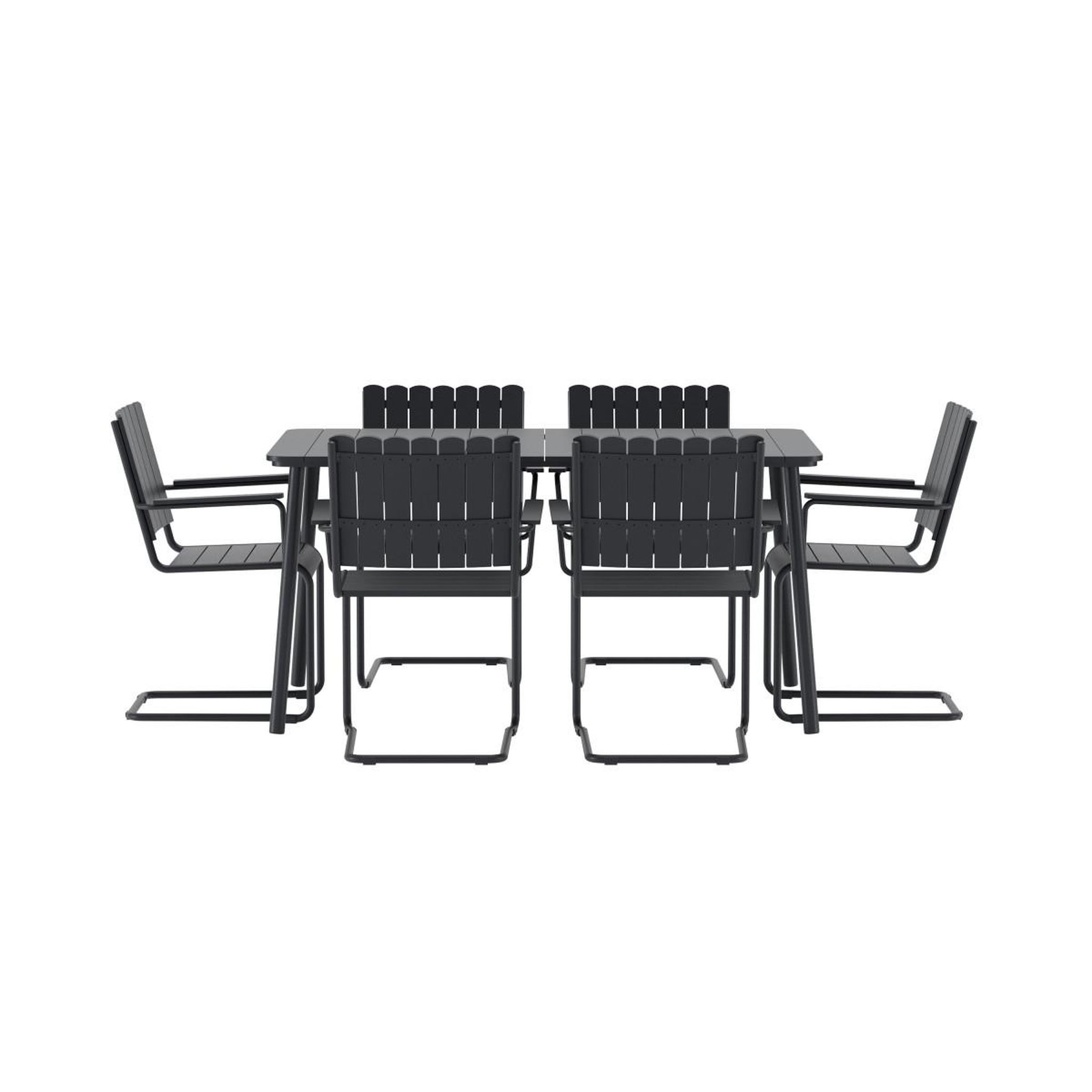 Voir la diapositive 2 : Paris Prix Ensemble table de jardin & 6 chaises  holmsund  150cm noir