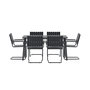 Voir la diapositive 2 : Paris Prix Ensemble Table de Jardin & 6 Chaises  Holmsund  150cm Noir
