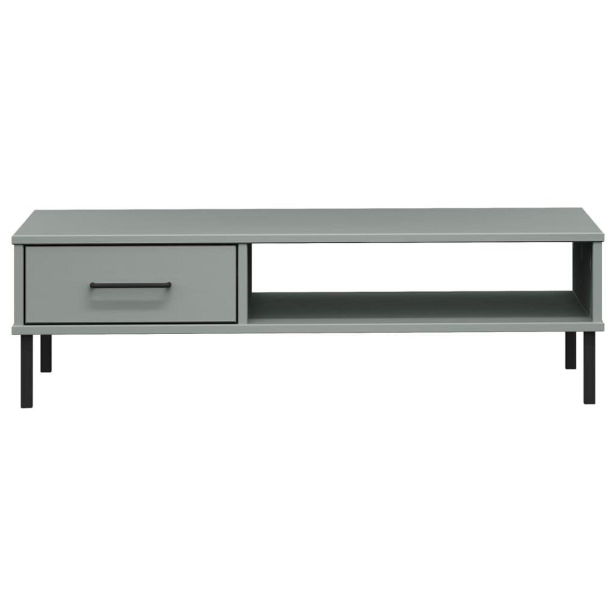 VIDAXL Table basse avec pieds en metal Gris Bois pin massif OSLO