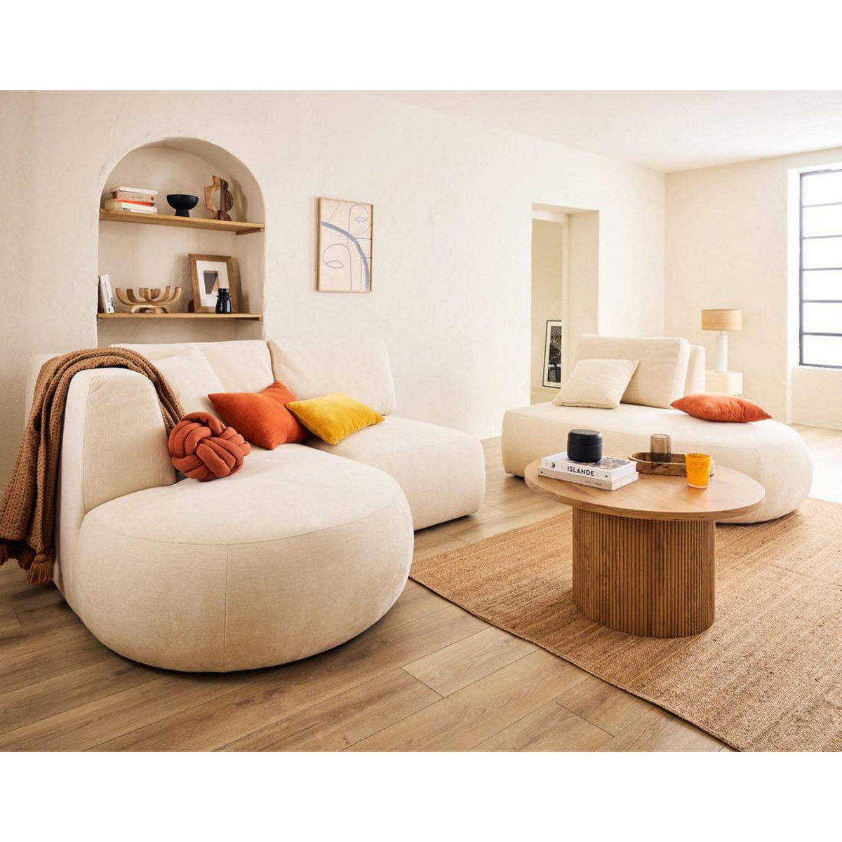 LISA DESIGN Santorini - module d'assise - en tissu texturé