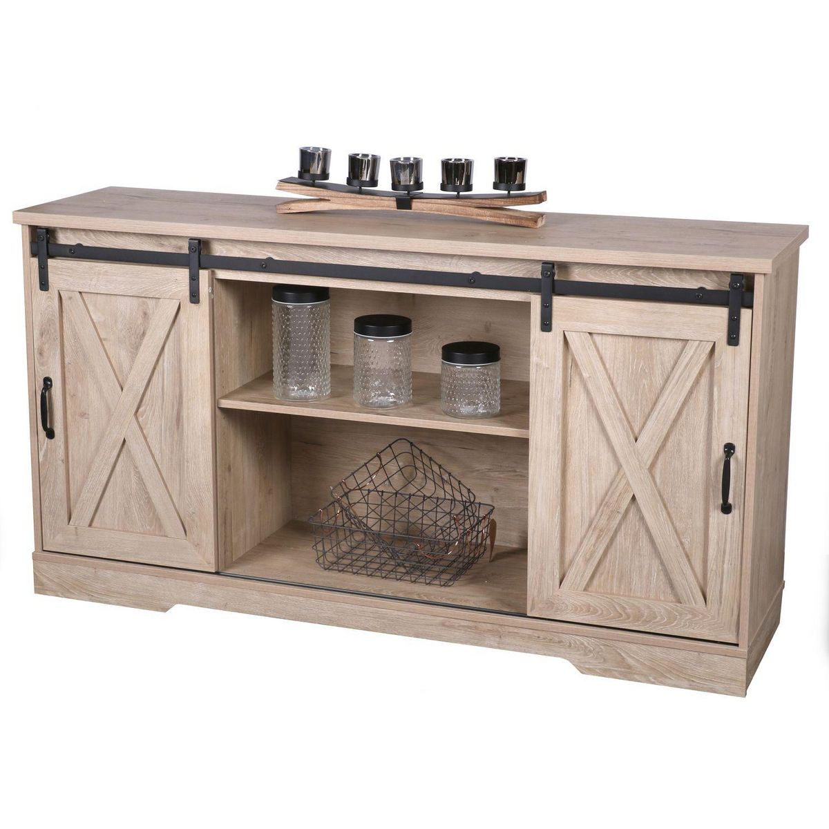 DIVERS Buffet New York 2 portes coulissantes - Marron