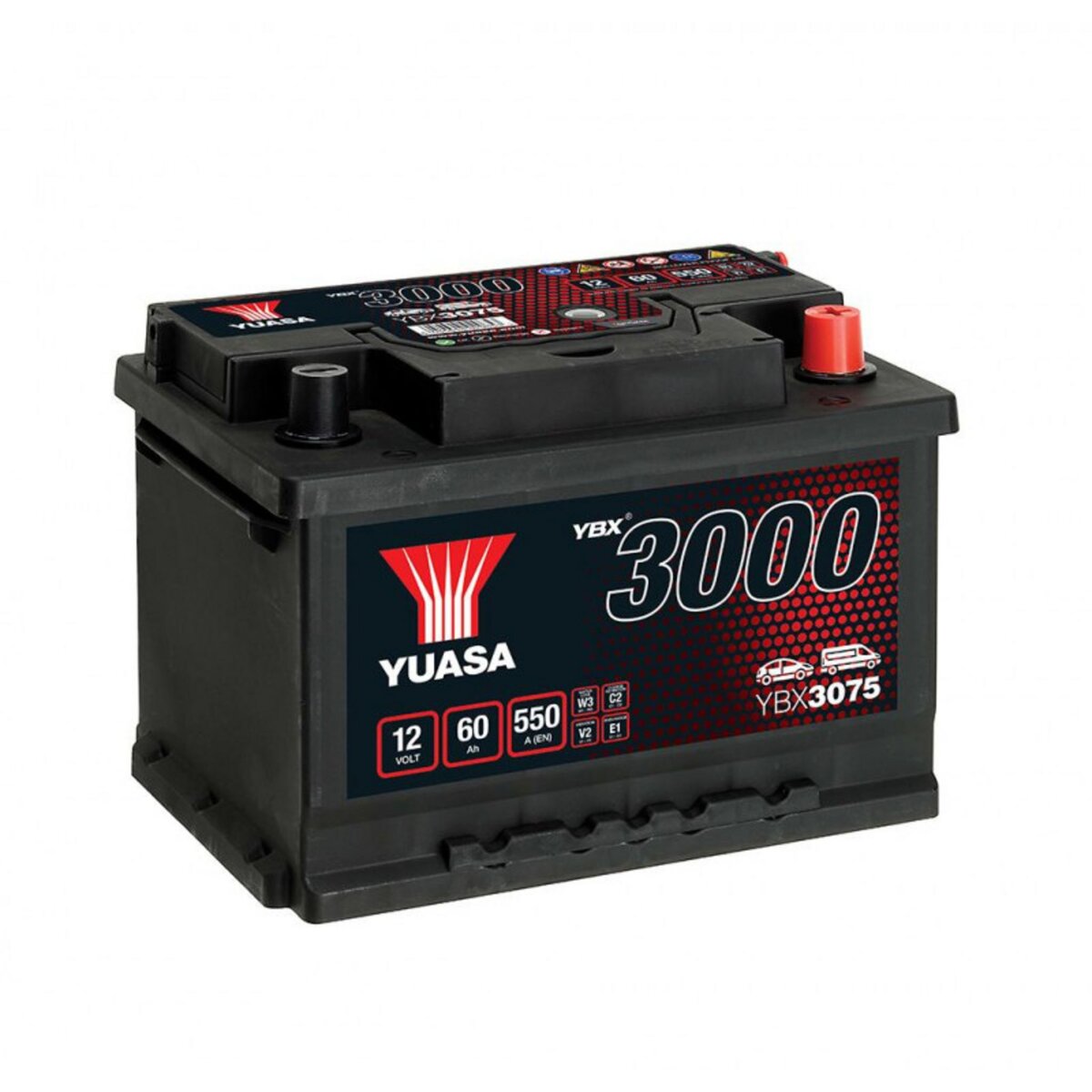 YUASA Batterie Yuasa SMF YBX3075 12V 60ah 550A