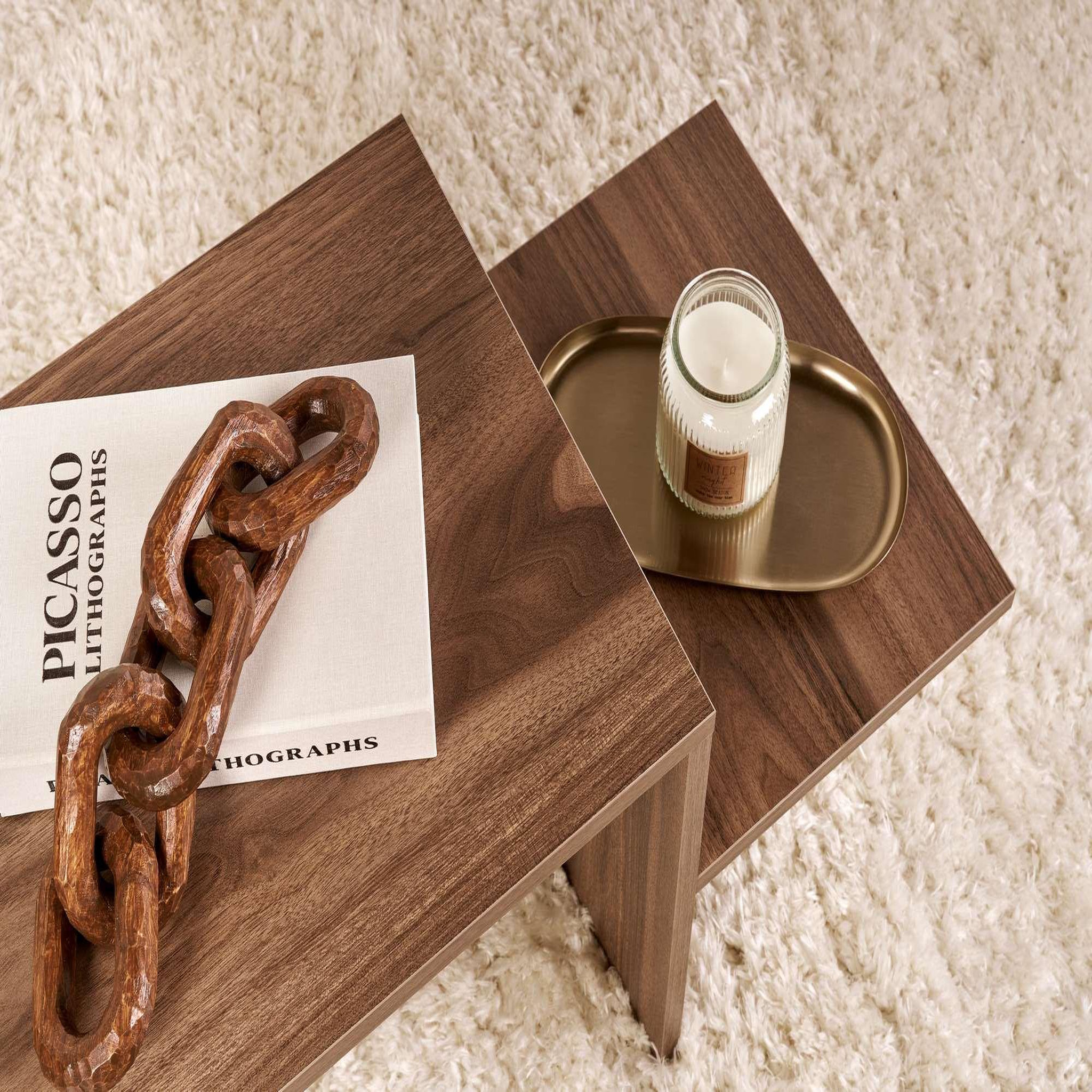 Voir la diapositive 4 : Habitat et Jardin Table basse en bois  harmony  - 80 x 40 x 40 cm - noyer