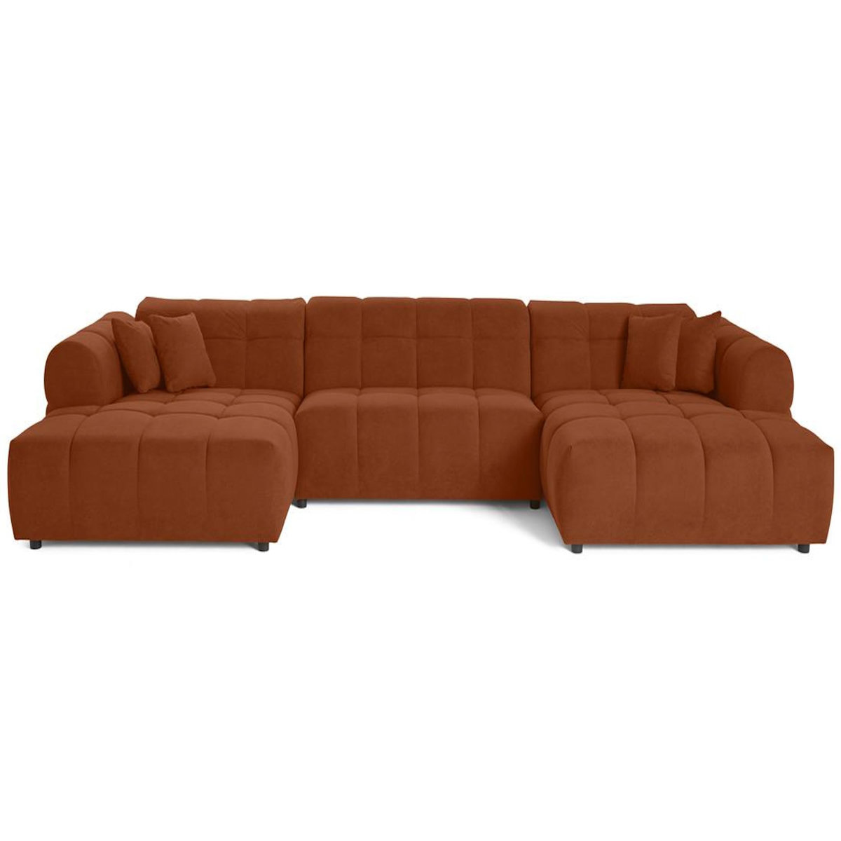 LISA DESIGN Ray - canapé panoramique en u 7 places en tissu texturé