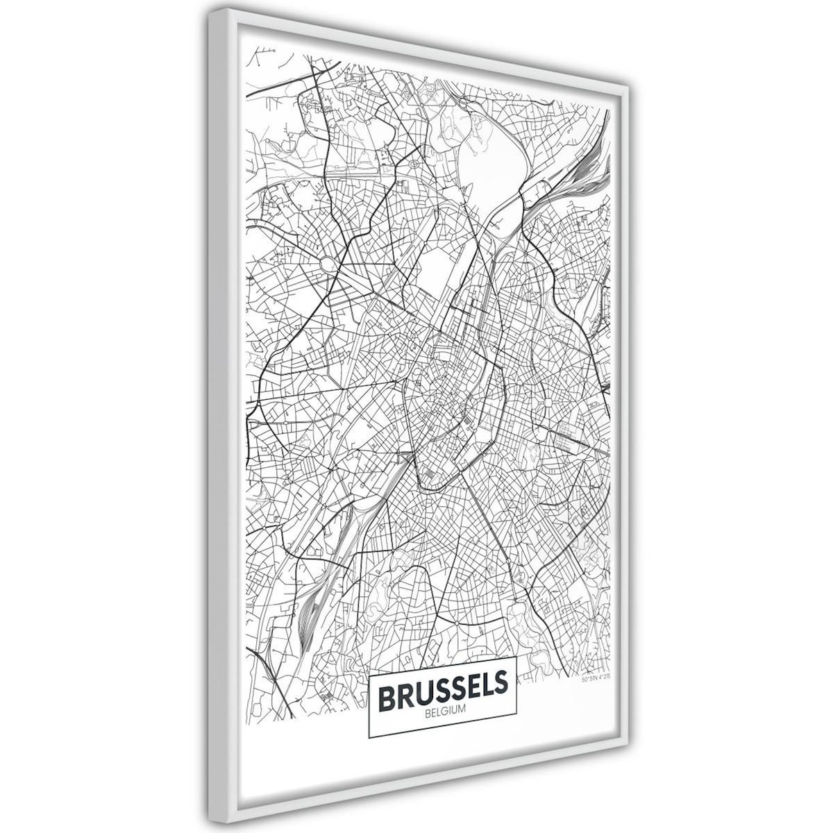 Paris Prix Affiche Murale Encadrée  City map Brussels
