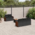 VIDAXL Salon de jardin 6 pcs avec coussins noir resine tressee