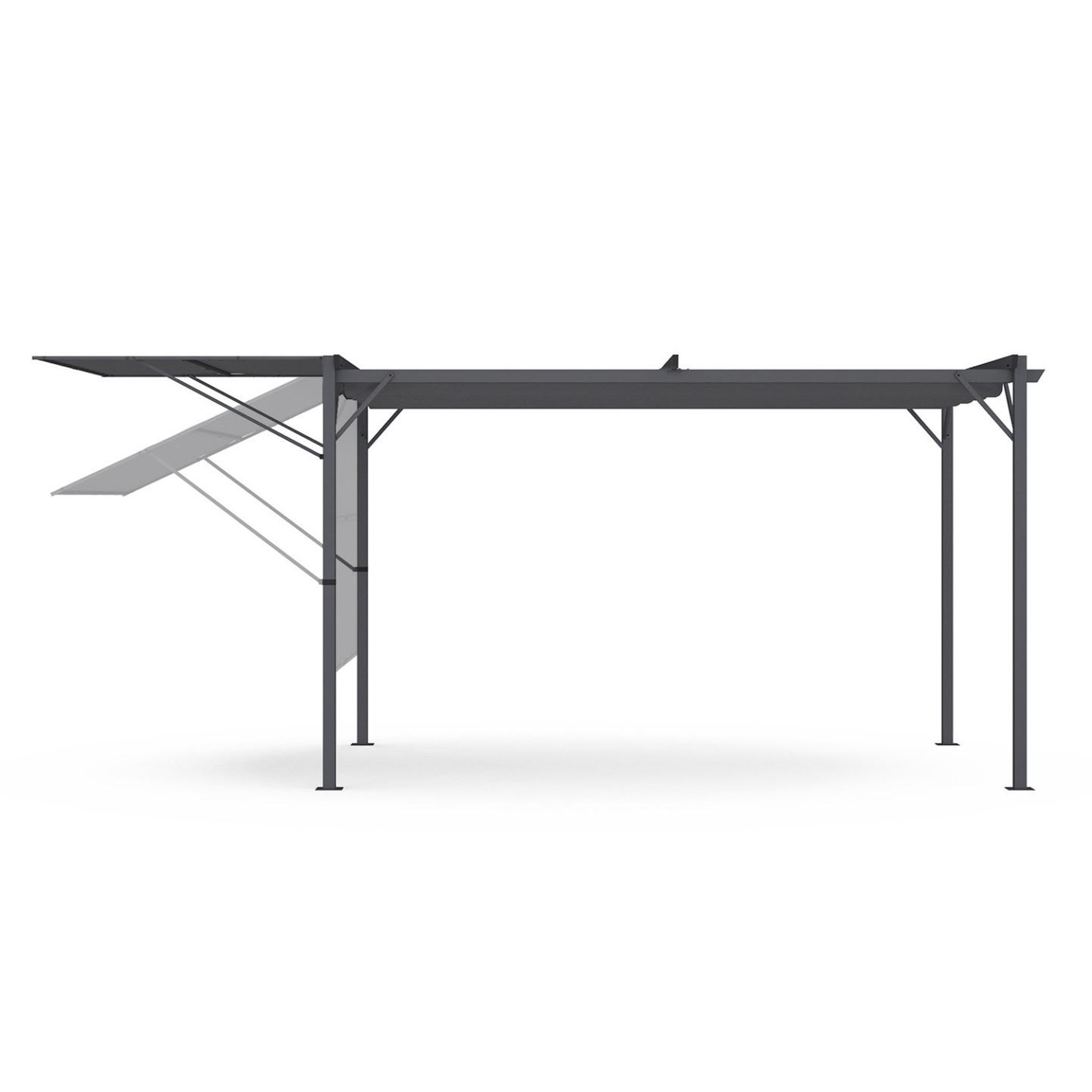 Voir la diapositive 3 : ID MARKET Pergola édition originale auvent réglable et toit rétractable 3x4m gris anthracite
