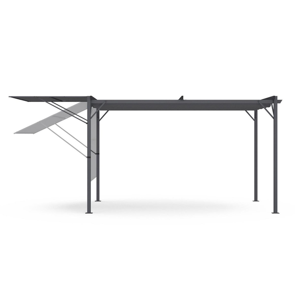 ID MARKET Pergola édition originale auvent réglable et toit rétractable 3x4M gris anthracite