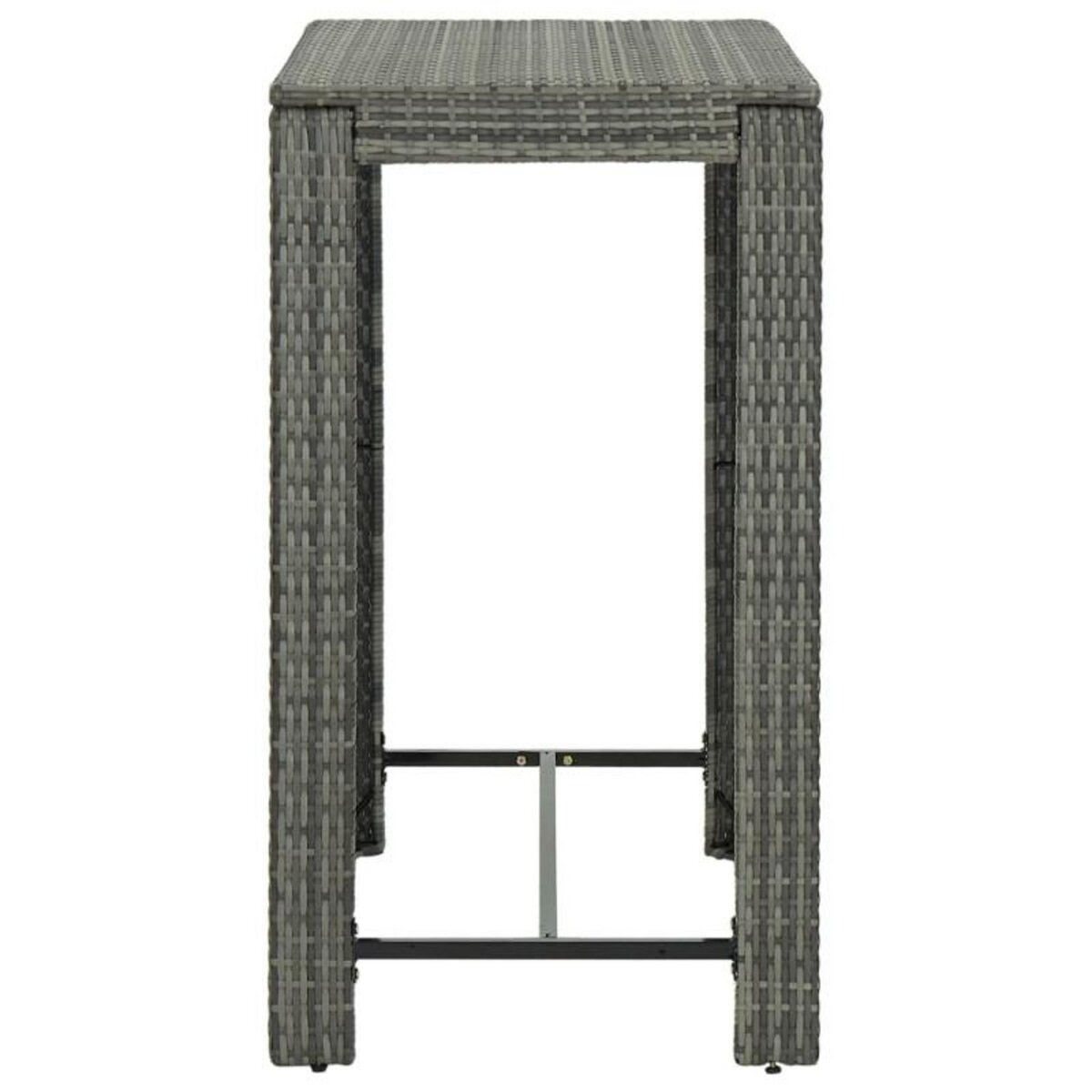 VIDAXL Table de bar de jardin Gris 100x60,5x110,5 cm Résine tressée