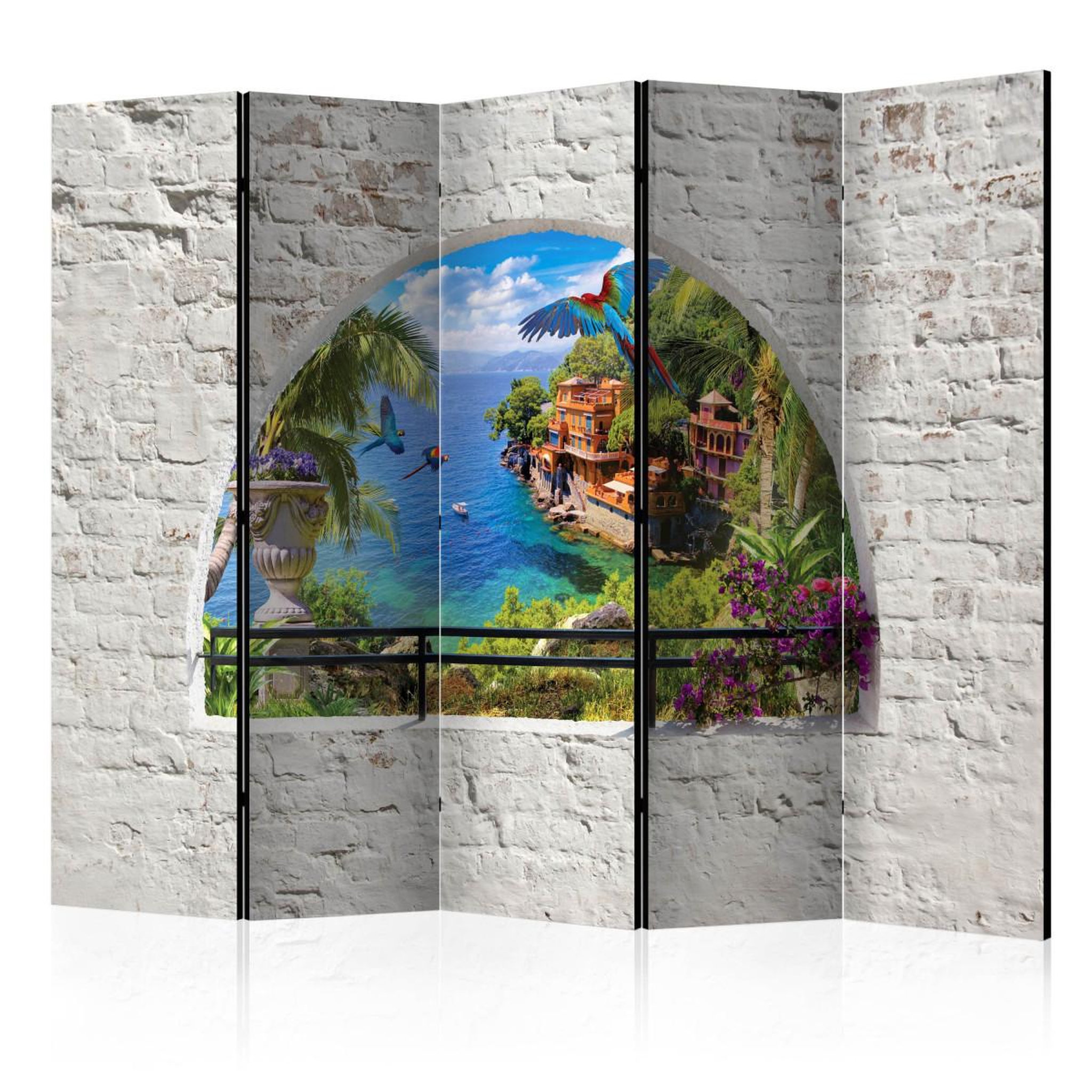 Paris Prix Paravent 5 volets  window in paradise  172x225cm