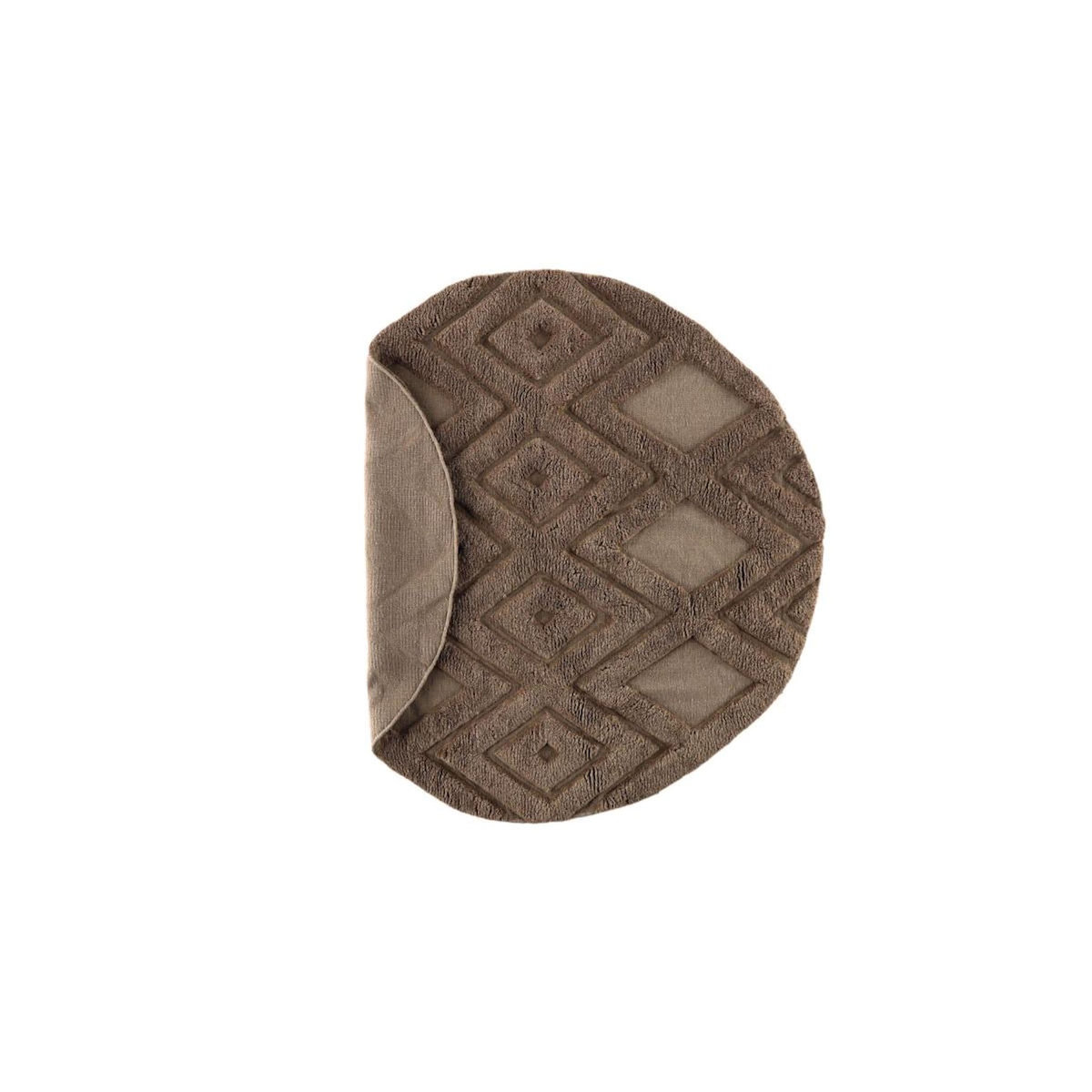 Paris Prix Tapis Déco Rond en Laine  Dahlia  200cm Marron Foncé