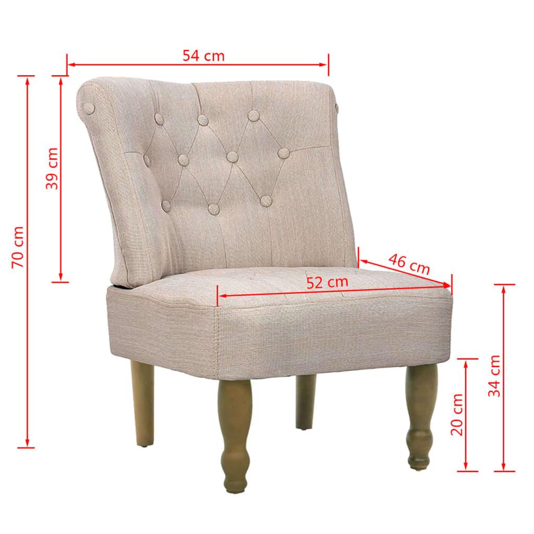 Voir la diapositive 6 : VIDAXL Chaises en style français lot de 2 creme tissu