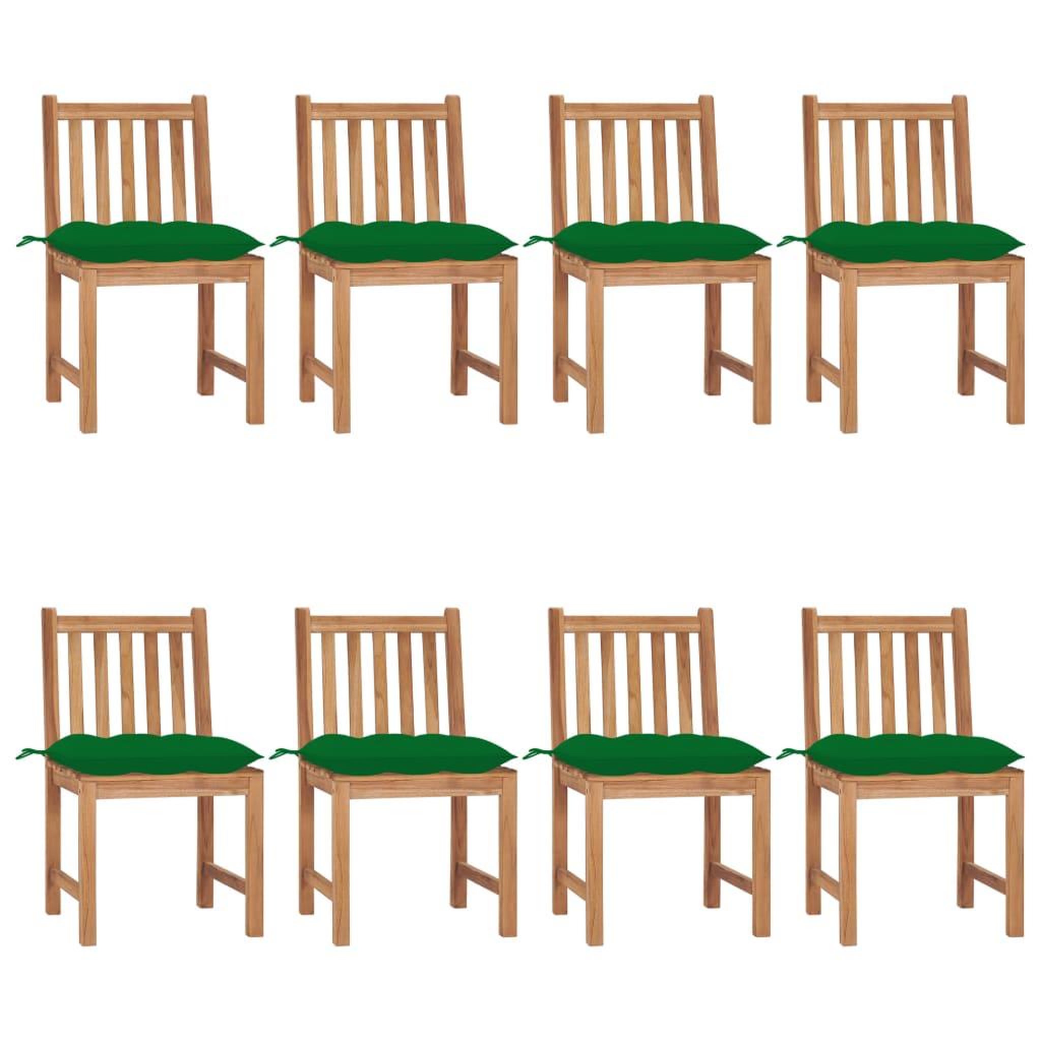 Voir la diapositive 1 : VIDAXL Chaises de jardin lot de 8 avec coussins Bois de teck massif