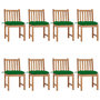 Voir la diapositive 1 : VIDAXL Chaises de jardin lot de 8 avec coussins Bois de teck massif