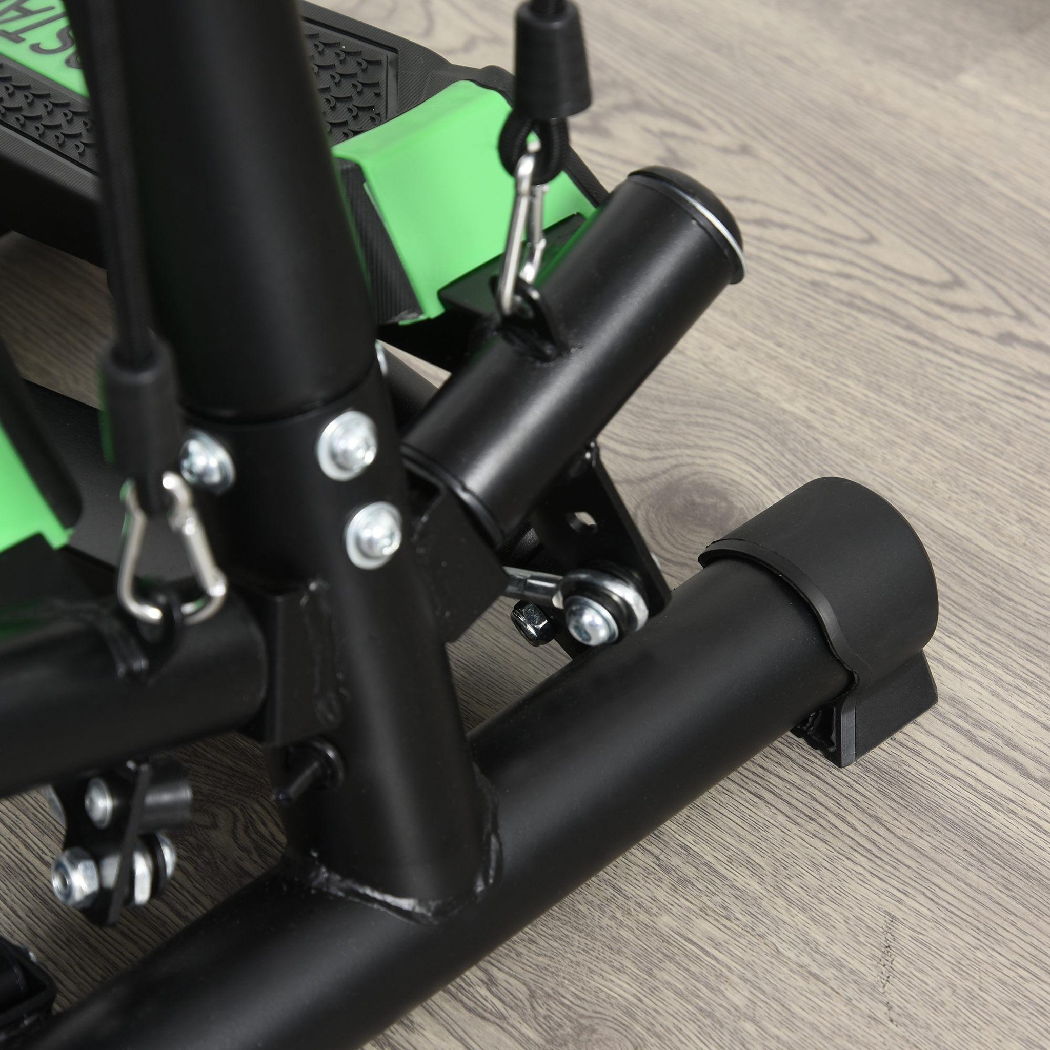 Voir la diapositive 4 : HOMCOM Mini stepper avec guidon, extenseurs, écran lcd multifonction et tapis antidérapant noir et vert