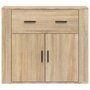 Voir la diapositive 3 : VIDAXL Buffet Chene sonoma 80x33x70 cm Bois d'ingenierie