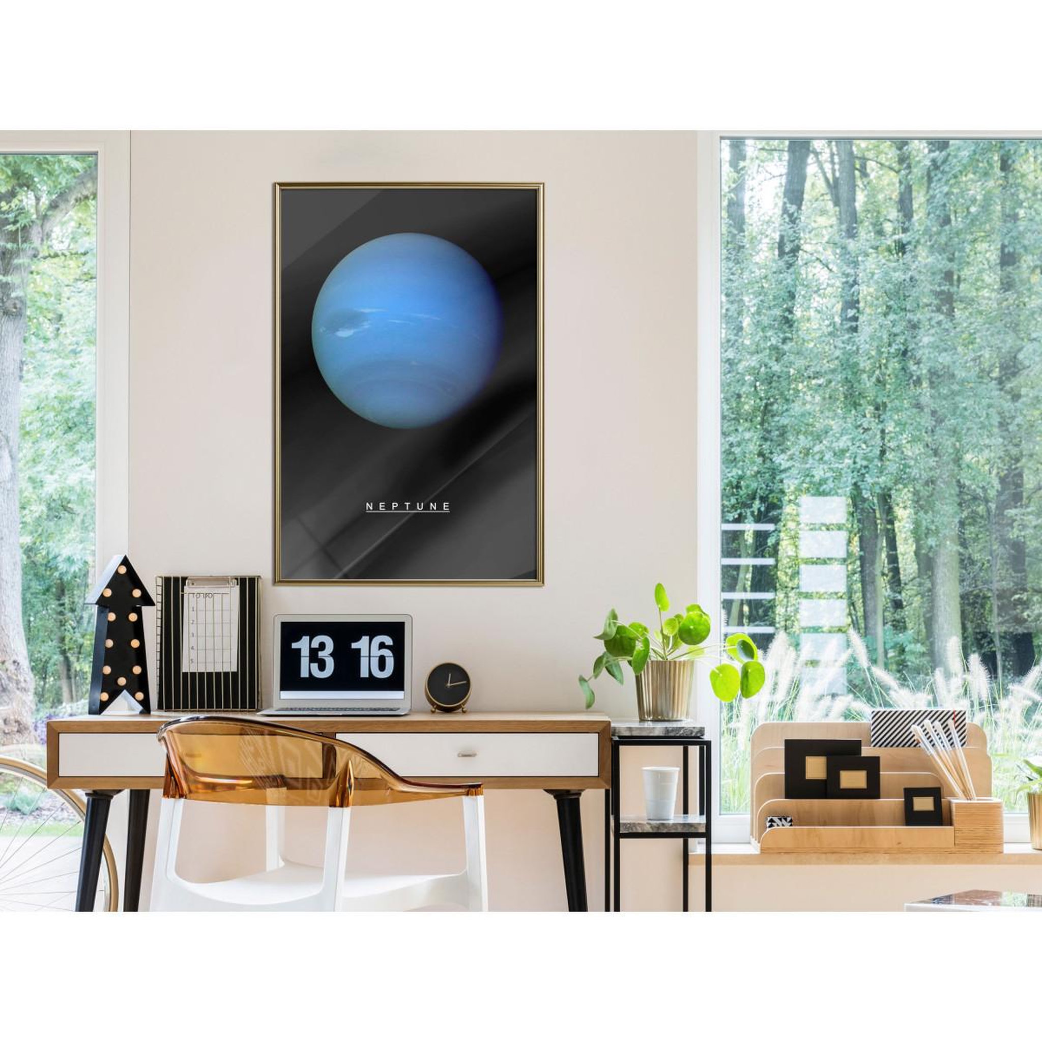 Voir la diapositive 2 : Paris Prix Affiche Murale Encadrée  The Solar System Neptun