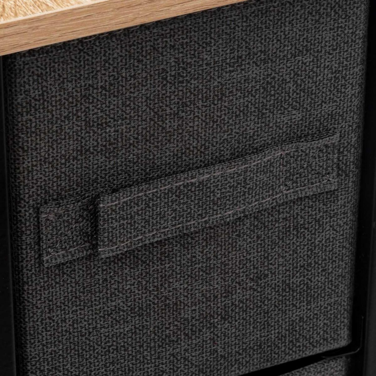 FIVE Rangement 4 tiroirs tissu - Gris foncé