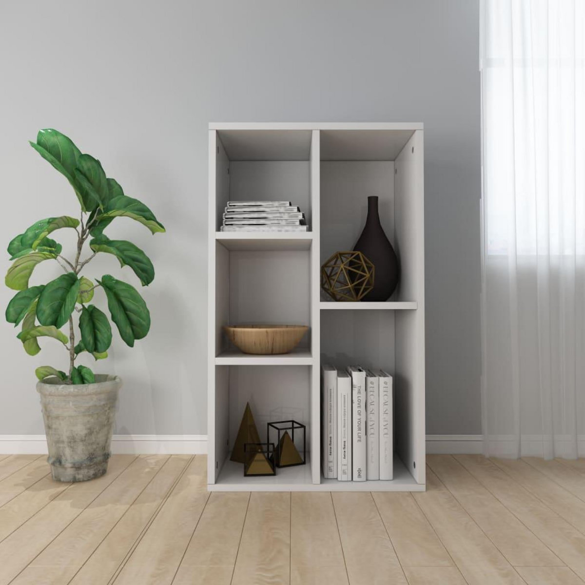 VIDAXL Bibliotheque/buffet blanc brillant 50x25x80cm Bois d'ingenierie