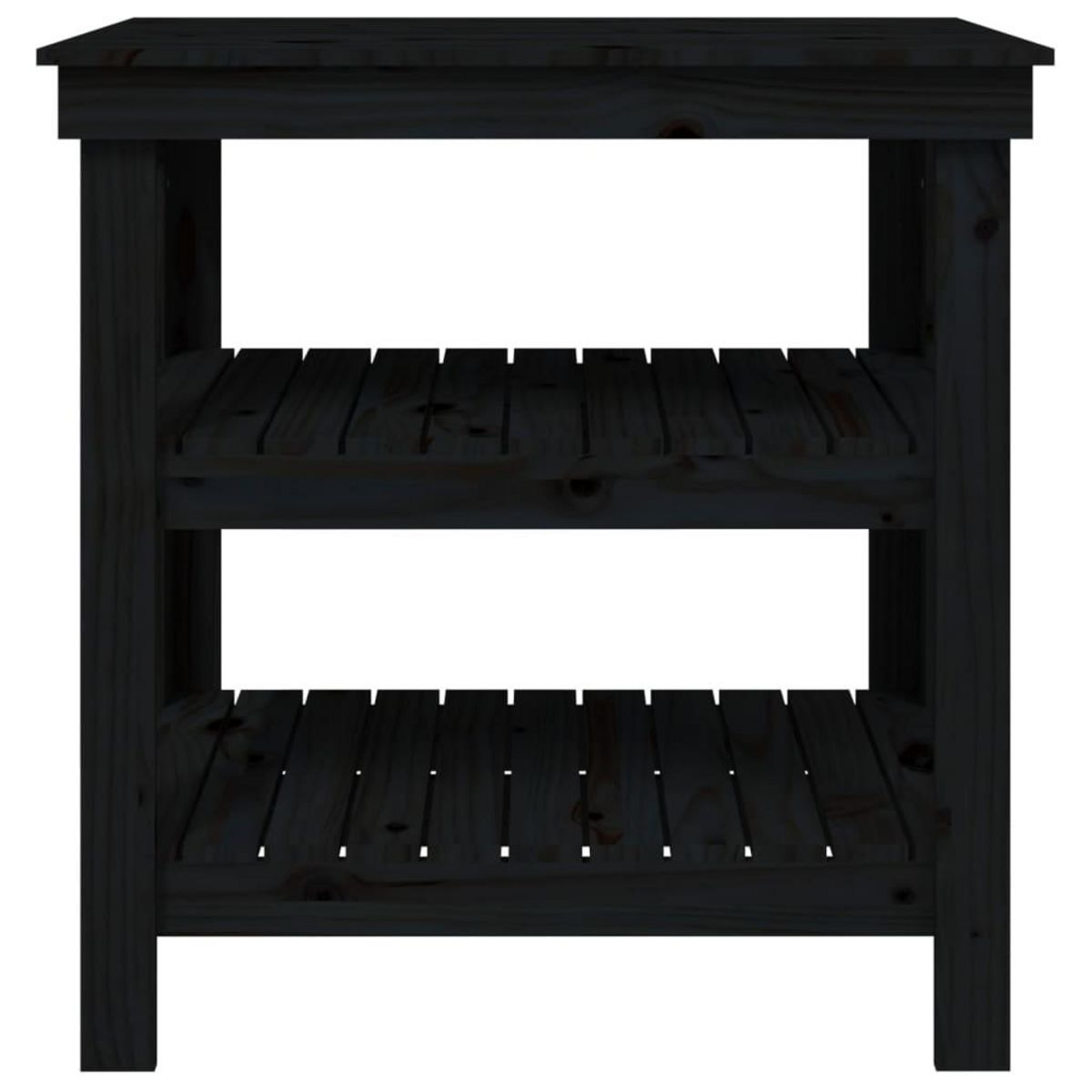 VIDAXL Banc de travail Noir 78,5x50x80 cm Bois de pin massif