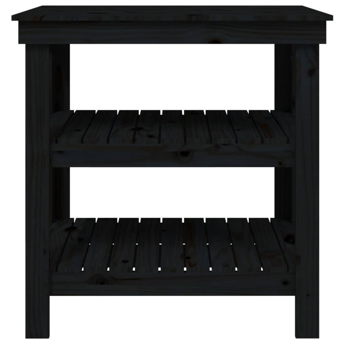 VIDAXL Banc de travail Noir 78,5x50x80 cm Bois de pin massif