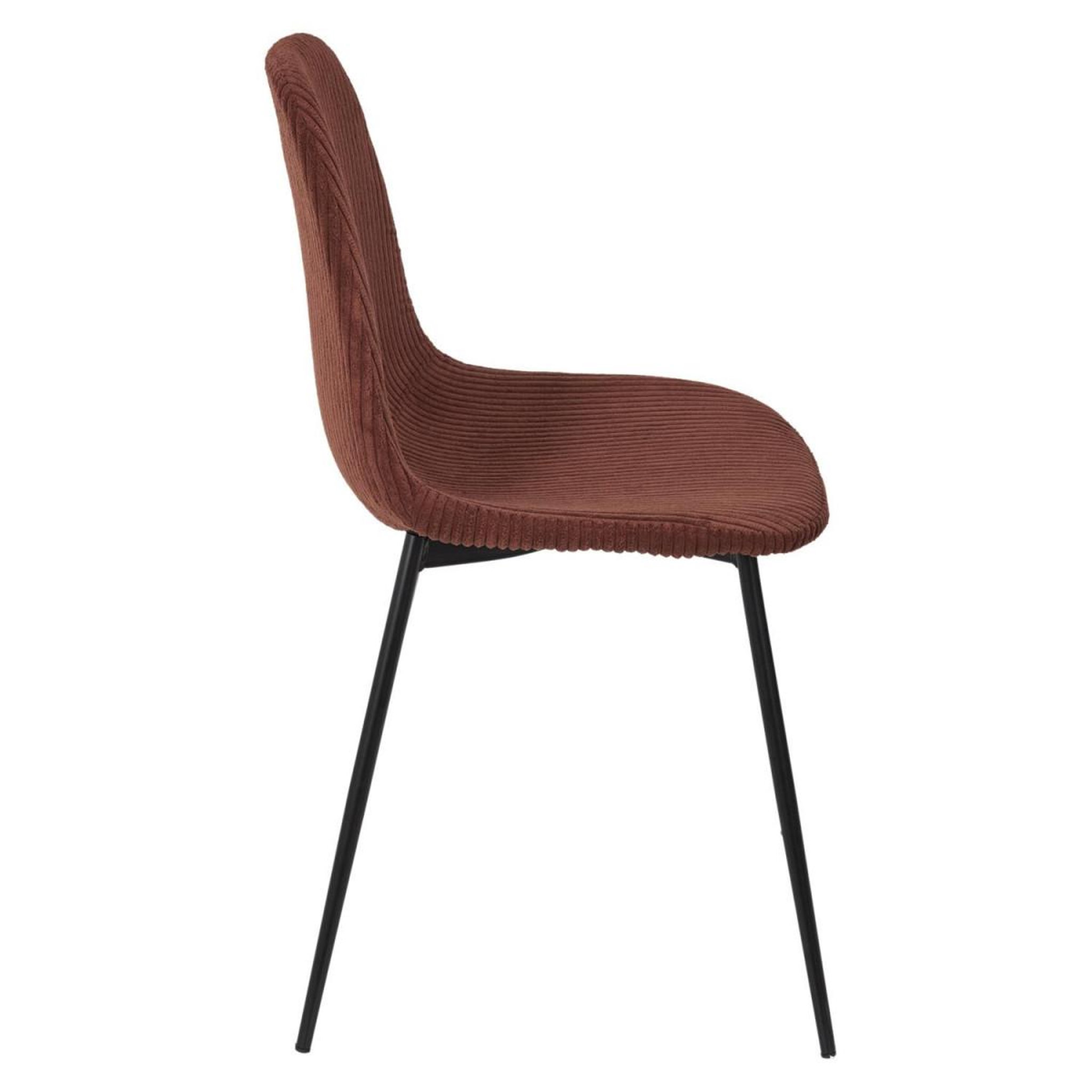 Voir la diapositive 4 : The Home Deco Factory Lot de 4 chaises côtelé  scott  85cm terracotta