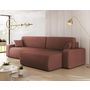 Voir la diapositive 2 : BEST MOBILIER Artemisa - canapé d'angle réversible 5 places convertible avec coffre en velours côtelé