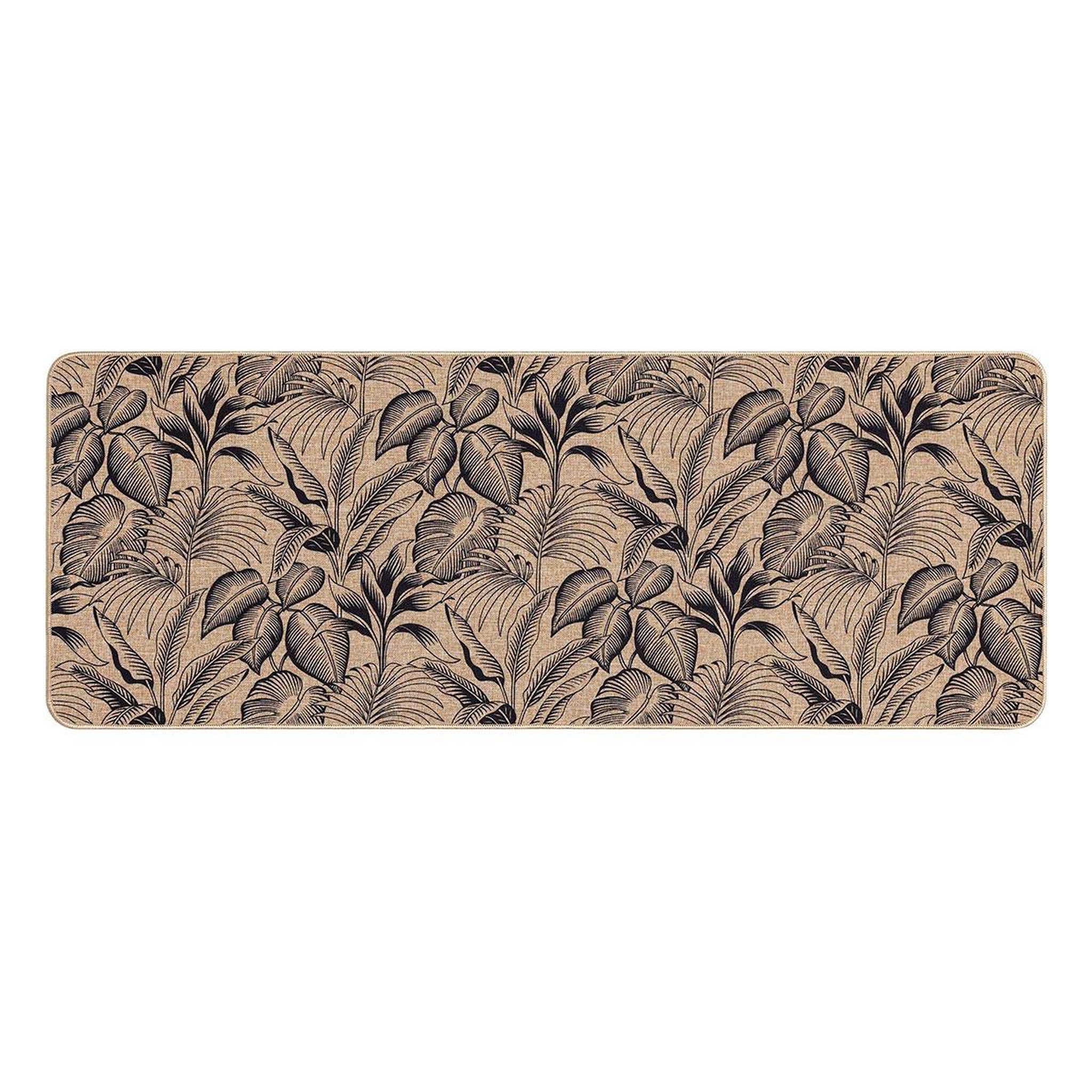 Douceur d'Intérieur Tapis déco imprimé  stylis  45x120cm naturel & noir