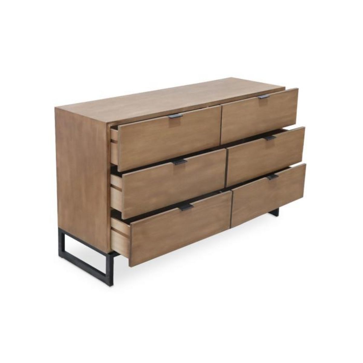 Paris Prix Commode 6 Tiroirs  Bolta  120cm Chêne Clair