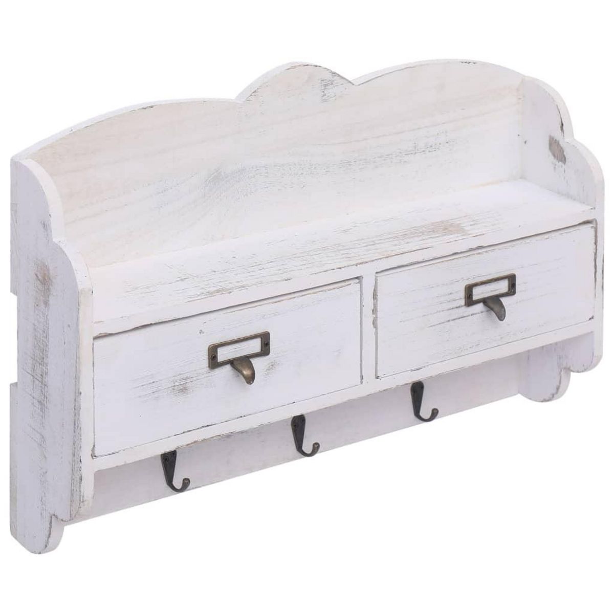 VIDAXL Porte-manteau mural Blanc 50x10x34 cm Bois