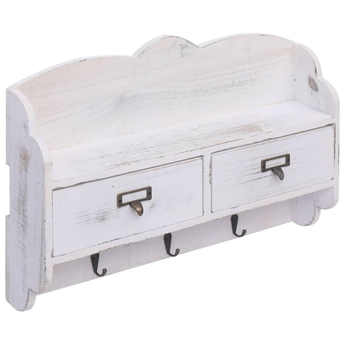 VIDAXL Porte-manteau mural Blanc 50x10x34 cm Bois