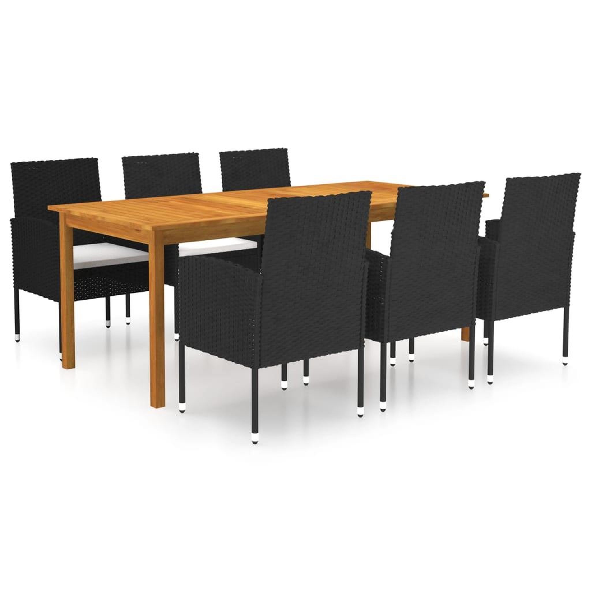 Voir la diapositive 1 : VIDAXL Ensemble a manger de jardin 7 pcs Noir