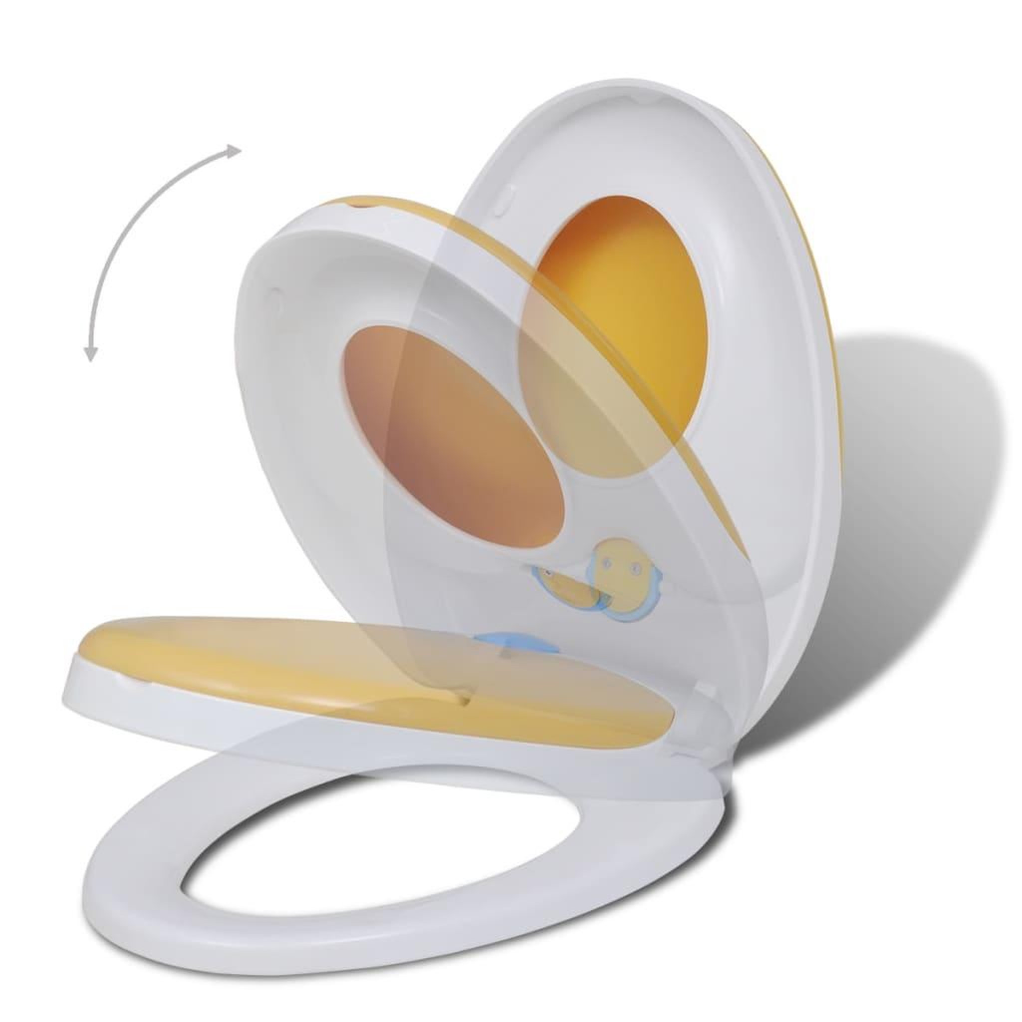 Voir la diapositive 2 : VIDAXL Sieges de toilette et couvercles 2 pcs plastique blanc et jaune