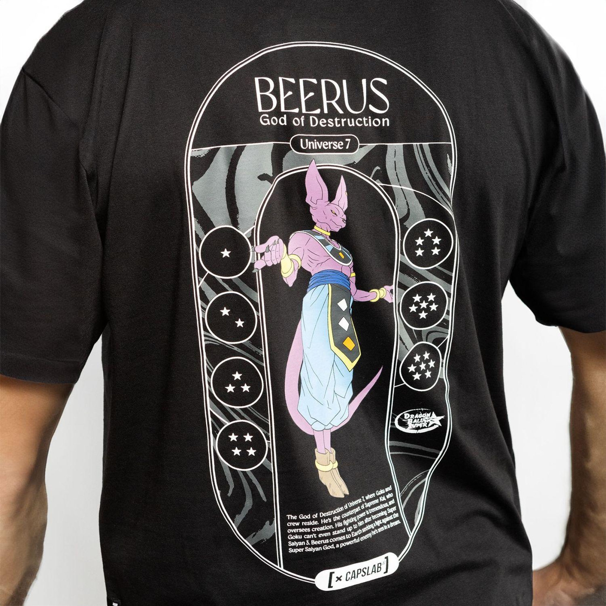 Voir la diapositive 2 : CAPSLAB T-shirt homme confort fit avec print Dragon Ball Super Beerus