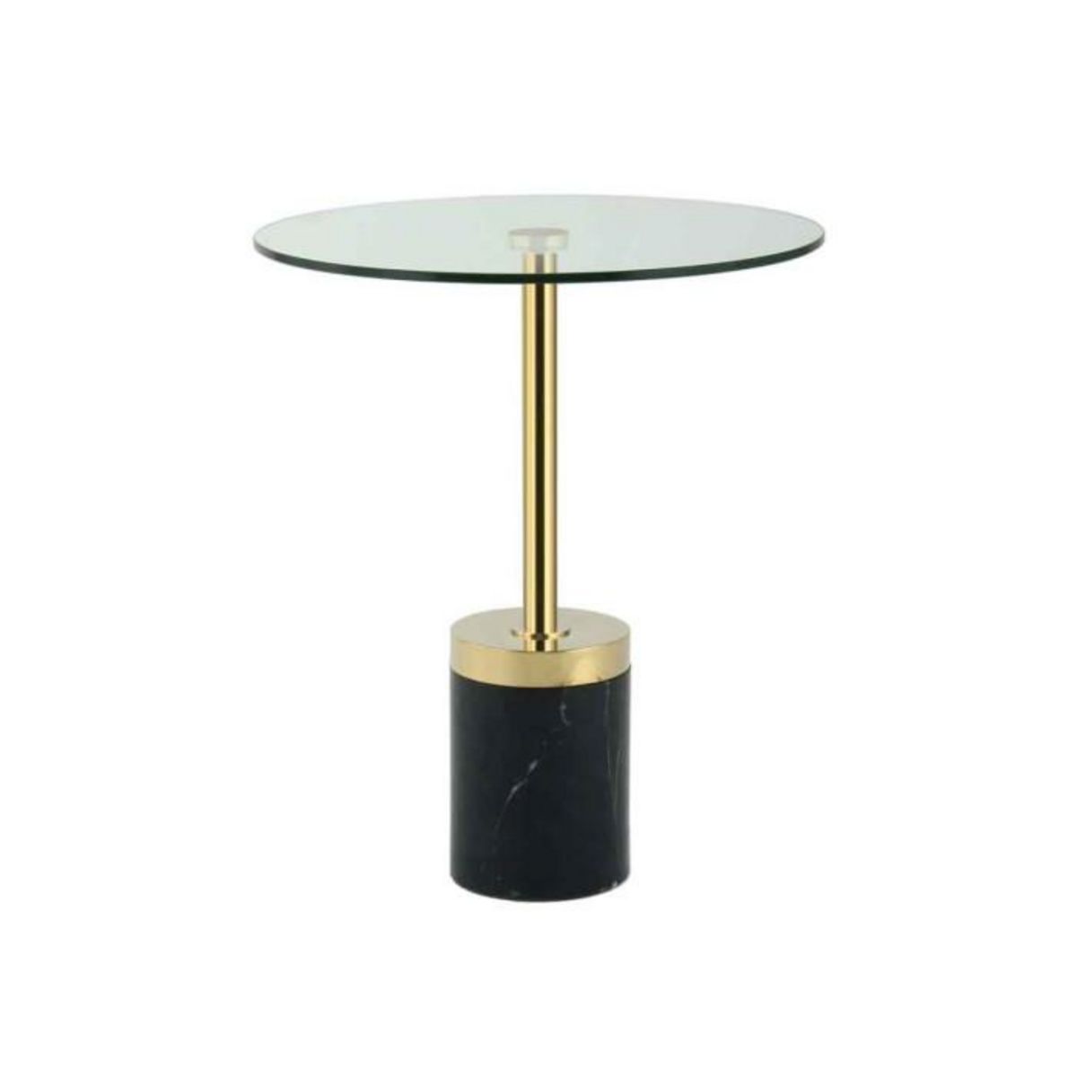 Paris Prix Table d'Appoint en Marbre  Lana  53cm Or & Noir