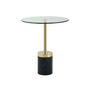 Voir la diapositive 2 : Paris Prix Table d'Appoint en Marbre  Lana  53cm Or & Noir
