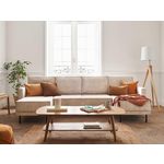 LISA DESIGN Charlie - canapé panoramique en u - 7 places - convertible avec coffre - en velours côtelé. Coloris disponibles : Bleu, Beige, Marron, Gris, Orange, Vert, Rose, Jaune