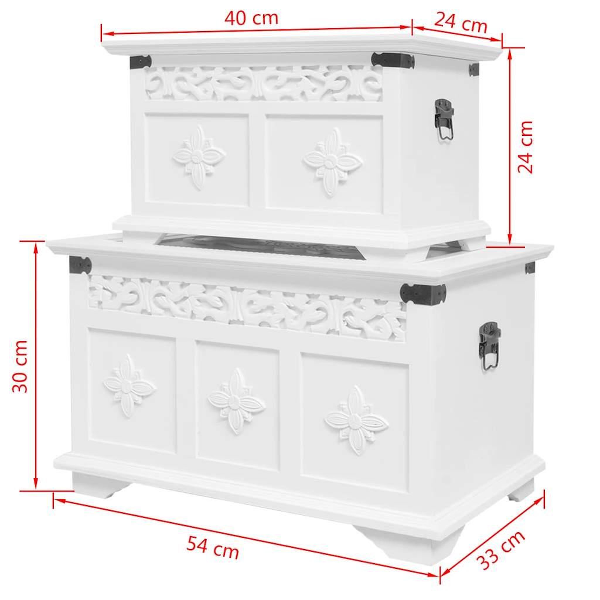 Voir la diapositive 3 : VIDAXL Ensemble de deux coffres de rangement Blanc