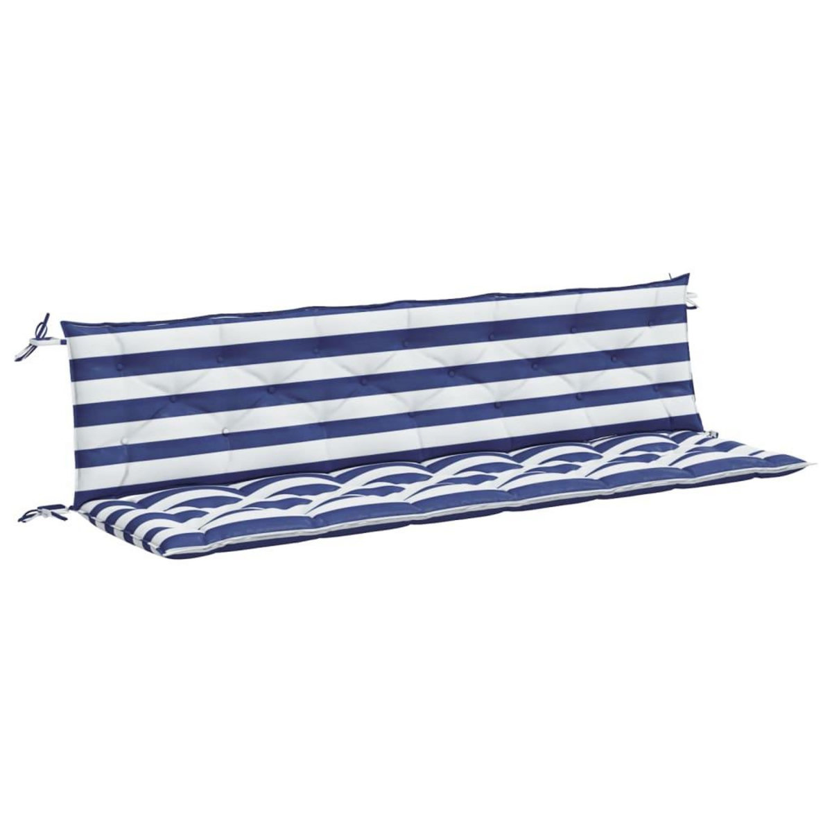 VIDAXL Coussins de banc de jardin lot de 2 rayures bleues et blanches