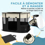 Voir la diapositive 6 : PAWHUT Parc pour chien pliable dim. 94L x 74l x 60H cm tissu Oxford crème noir