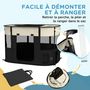 Voir la diapositive 6 : PAWHUT Parc pour chien pliable dim. 94L x 74l x 60H cm tissu Oxford crème noir