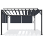 Voir la diapositive 3 : ID MARKET Pergola édition luxe lames orientables 3x4 M et 4 stores gris anthracite