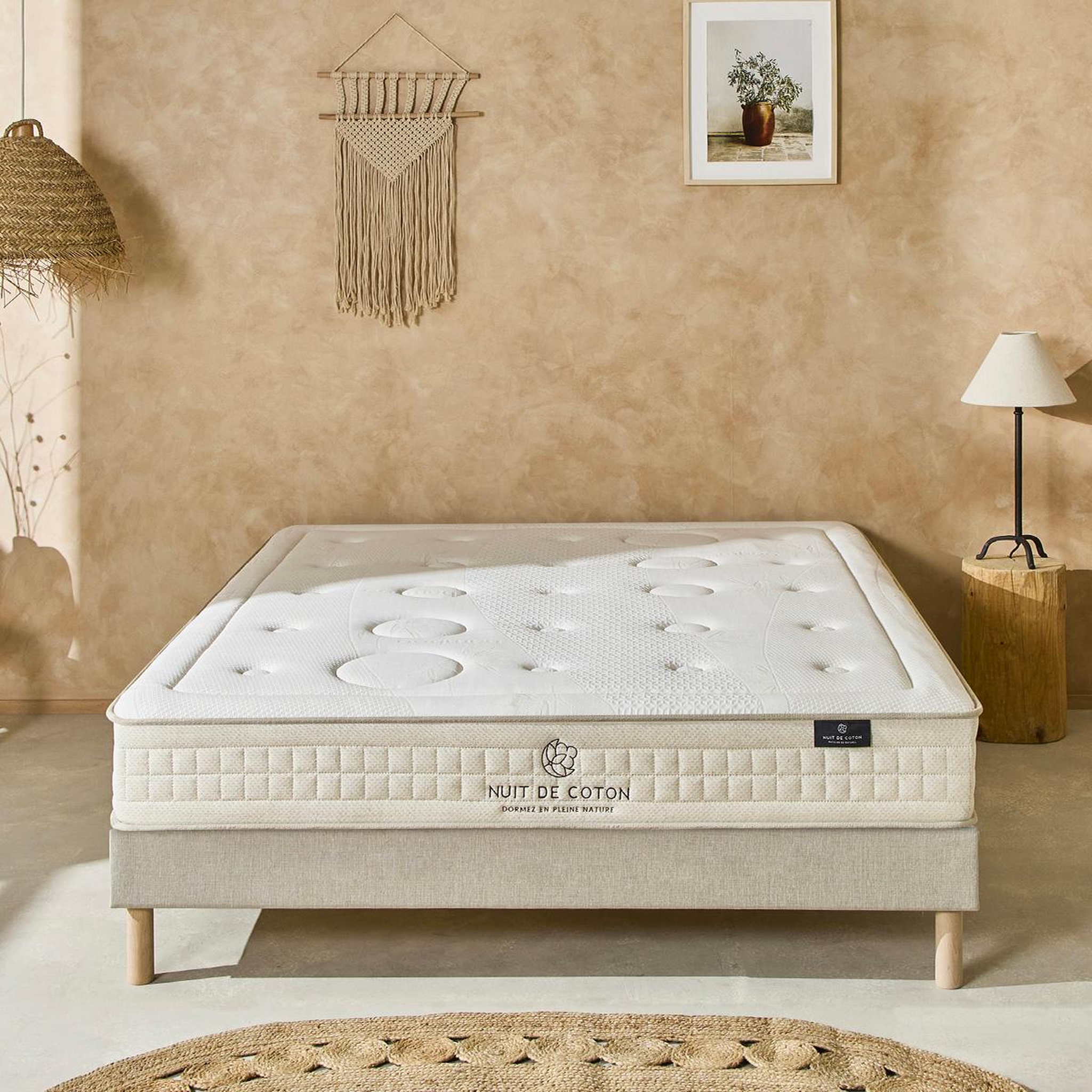 Voir la diapositive 2 : NUIT DE COTON Nuit de coton | ensemble prelude 2.0 | matelas latex 100% naturel + sommier bois