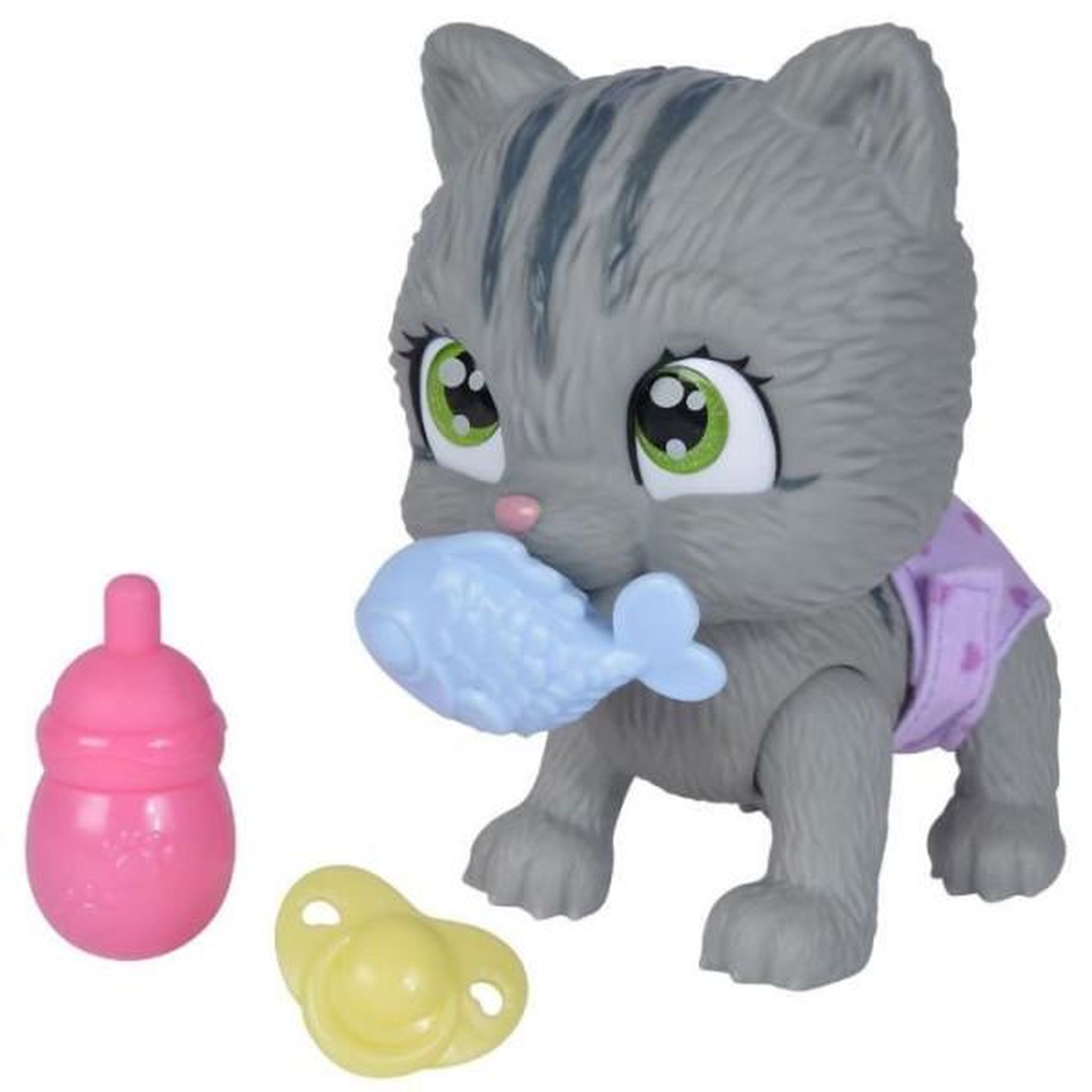 Voir la diapositive 2 : SILVERTORN Smoby - pamper petz - chat a adopter - 4 accessoires - articulé - bois et fais pipi - certificat d'adoption - des 3 ans